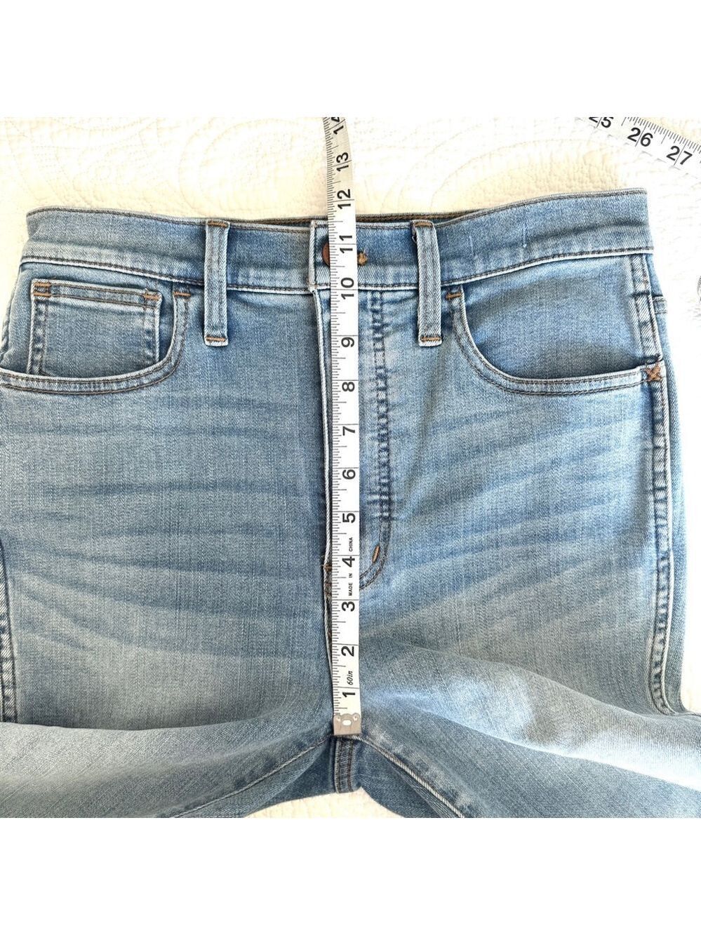 Madewell 11" Roadtripper High Rise Skinny Jeans Womens Size 28 Blue Light Wash - Picture 13 of 14